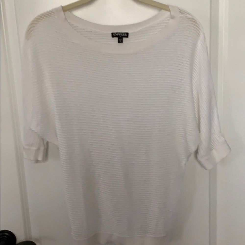 White crew neck sweater